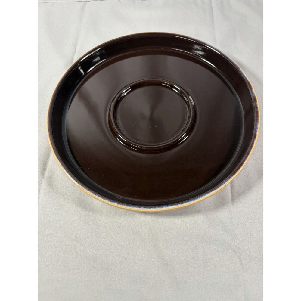 Tastefully Simple - Chip & Dip Serving Platter - Stoneware - Brown & Tan 10.25"